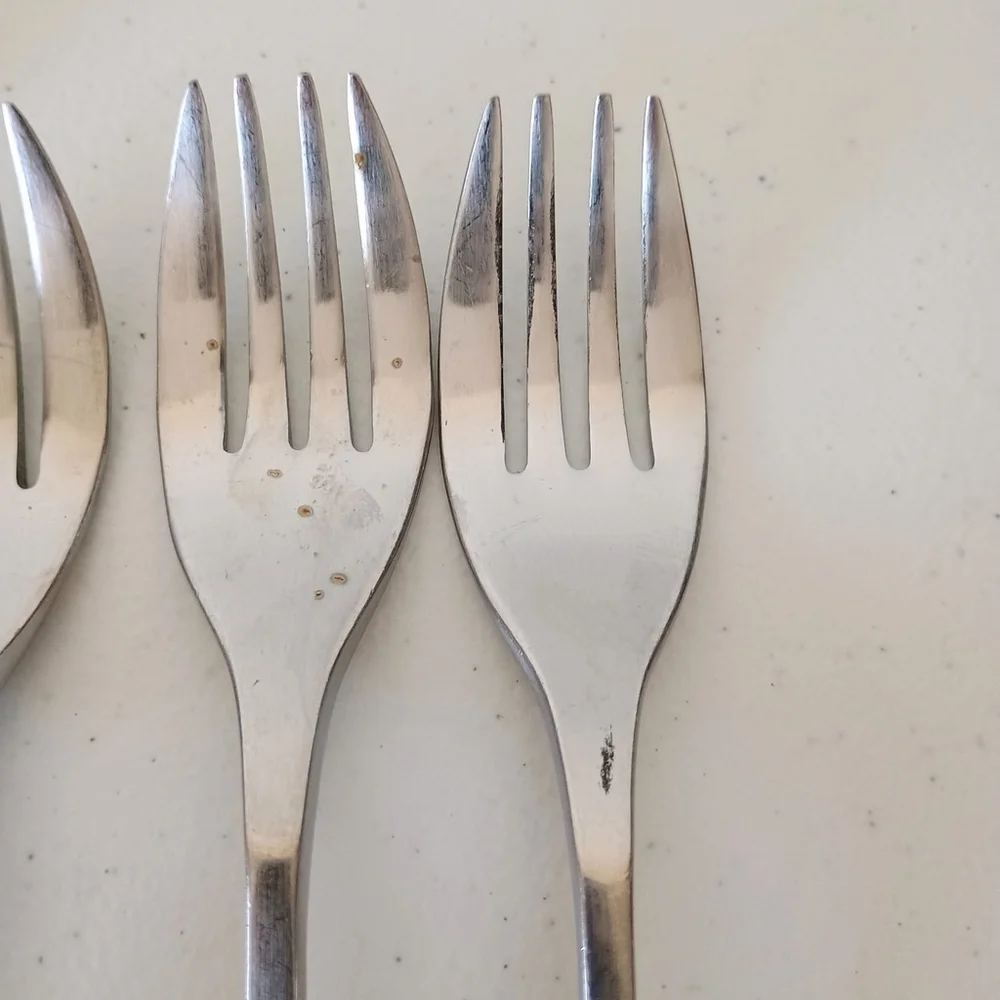 6 Pc Knork Stainless Flatware 2 Knives 1 Dinner Fork 3 Salad Forks